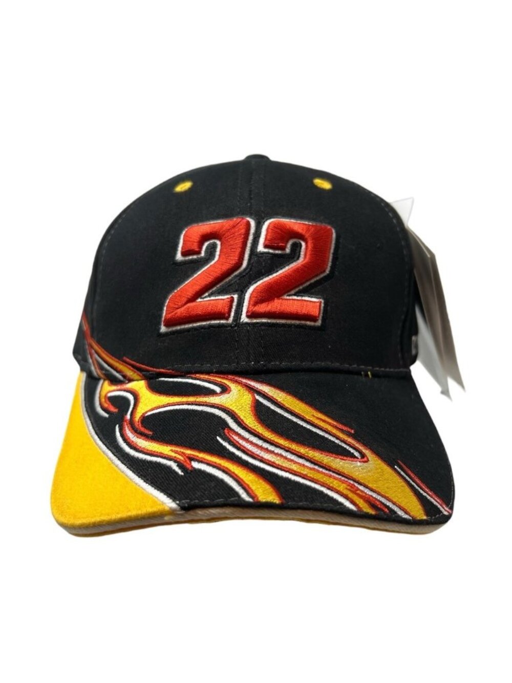 Dave Blaney Cat Racing #22 Vintage NASCAR Strapback Flames Y2K Hat Cap Retro NWT